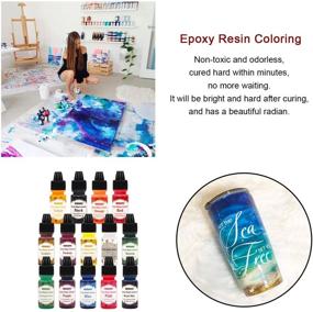 img 3 attached to 🎨 Epoxy Resin Colorant 14 Vibrant Shades - Transparent Pigment for DIY Crafts, Resin Jewelry, and Art Making - 10ml Each