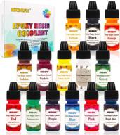 🎨 epoxy resin colorant 14 vibrant shades - transparent pigment for diy crafts, resin jewelry, and art making - 10ml each logo