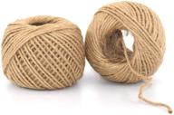 🎁 premium brown jute twine rope: 2-pack, 164 feet each - perfect for crafts, gift wrapping, packing, and gardening логотип