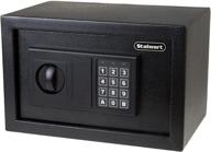 stalwart electronic steel safe box with led keypad and manual override keys – secure storage for money, jewelry, passports, and documents – ideal for home, business, and travel 12.2 x 7.9 x 7.9 inches logo