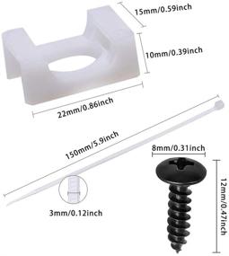 img 2 attached to 🔗 Pack of 50 White Cable Tie Base Saddle Mount Wire Holders, 6-inch Self-Locking Cable Zip Ties &amp; #8 x 0.6-inch Deep Thread Pan Head Screws