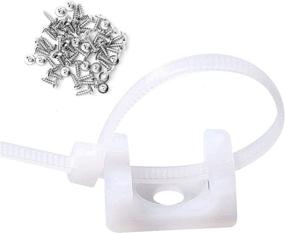 img 4 attached to 🔗 Pack of 50 White Cable Tie Base Saddle Mount Wire Holders, 6-inch Self-Locking Cable Zip Ties &amp; #8 x 0.6-inch Deep Thread Pan Head Screws