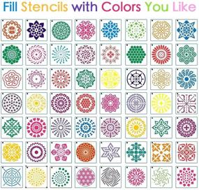 img 3 attached to 🎨 Outivity 56 Pack Mandala Stencils for Painting, Drawing &amp; Craft Supplies - Reusable Templates for Stones, Walls, Floors, Fabric, Wood Burning Art