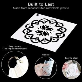 img 1 attached to 🎨 Outivity 56 Pack Mandala Stencils for Painting, Drawing &amp; Craft Supplies - Reusable Templates for Stones, Walls, Floors, Fabric, Wood Burning Art