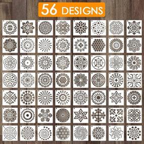 img 4 attached to 🎨 Outivity 56 Pack Mandala Stencils for Painting, Drawing &amp; Craft Supplies - Reusable Templates for Stones, Walls, Floors, Fabric, Wood Burning Art