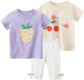 img 4 attached to Kivors Strawberry Short Sleeve Crewneck T Shirts Girls' Clothing and Tops, Tees & Blouses