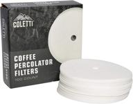 ☕️ coletti bozeman percolator 3.5 inch premium disc coffee filters (pack of 100) - synthetic materials for optimal brewing logo