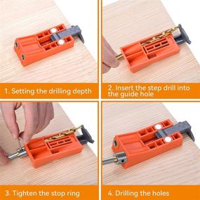 img 2 attached to 🔧 Lytool Pocket Hole Jig Kit: Portable Woodworking Drill with 8 Depth Settings, 10 PCS Pocket Plugs, 2 Magnet Holes & Adjustable Slider