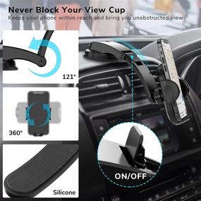 img 2 attached to 📱 CAFELE Universal Car Phone Holder Mount for Dashboard Windshield Air Vent with Strong Suction Cup - Compatible with iPhones, Samsung, Moto, Huawei, Nokia, LG, and More Smartphones