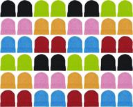 stay cozy in the cold: 48 pack winter beanies - warm knit skull caps for men, women, and unisex hats logo