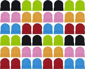 img 4 attached to Stay Cozy in the Cold: 48 Pack Winter Beanies - Warm Knit Skull Caps for Men, Women, and Unisex Hats