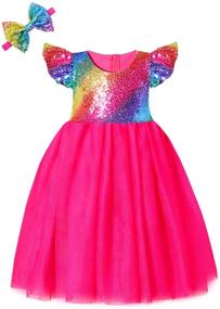 img 4 attached to 👗 Cilucu Bridesmaid Princess Birthday Valentines Girls' Clothing: Chic and Adorable Dresses for Special Occasions!