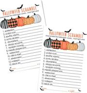🎃 bewitched halloween word scramble game cards: fun unscramble activity for kids, adults, and groups – pumpkin event theme supply orange and black printed 4x6 – festive fall celebrations (pack of 25) logo
