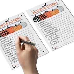 img 3 attached to 🎃 Bewitched Halloween Word Scramble Game Cards: Fun Unscramble Activity for Kids, Adults, and Groups – Pumpkin Event Theme Supply Orange and Black Printed 4x6 – Festive Fall Celebrations (Pack of 25)