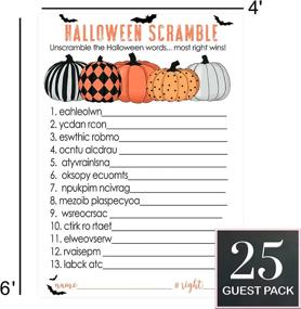 img 1 attached to 🎃 Bewitched Halloween Word Scramble Game Cards: Fun Unscramble Activity for Kids, Adults, and Groups – Pumpkin Event Theme Supply Orange and Black Printed 4x6 – Festive Fall Celebrations (Pack of 25)