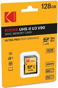img 1 attached to 💾 Kodak 128GB UHS-II U3 V90 Ultra Pro SDXC Memory Card - Super Fast 300MB/s Read & 270MB/s Write Speeds