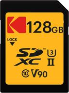 💾 kodak 128gb uhs-ii u3 v90 ultra pro sdxc memory card - super fast 300mb/s read & 270mb/s write speeds logo