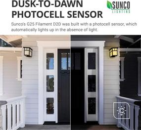 img 3 attached to 🌞 Sunco Lighting Clear Globe LED Light Bulbs 40W=3.5W, G25 Bulbs for Outdoor String Lights Edison Filament, Warm White 3000K, 350 Lumens, E26 Base, Dusk to Dawn Photocell Sensor, Round Vintage Style, UL Listed, Pack of 6