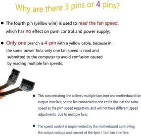 img 2 attached to 🔌 DZS Elec 4Pin 1 к 3 способам PWM Fan Splitter Cable: эффективный черный рукав вентилятора Power Extension Cable, Женский к 3X Мужской, 27 см/10.5 дюймов