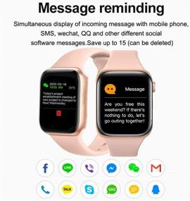 img 3 attached to Умные часы для телефонов Android и iOS - HCHLQL 1,75-дюймовый сенсорный экран фитнес-трекер с функциями звонков/СМС/измерения пульса/шагомера - совместим с iPhone Samsung - розовые