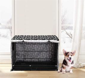 img 2 attached to 🐶 Durable Windproof Polyester Dog Crate Cover - Indoor Outdoor Pet Kennel Protection for Wire Crates - Cover only