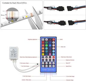 img 2 attached to 💡 Waterproof RGBW LED Strip Lights, 16.4ft (5M) 300 LEDs, 5050 SMD, Remote Control, Power Supply Included - RGBWW Set