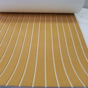 img 2 attached to 🛥️ Yuanjiasheng EVA Non-Slip Faux Teak Decking Sheet for Boat Yacht - Self-Adhesive Boat Flooring Pad with Beveled Edges (94.5"x 35.4")