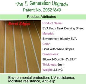 img 3 attached to 🛥️ Yuanjiasheng EVA Non-Slip Faux Teak Decking Sheet for Boat Yacht - Self-Adhesive Boat Flooring Pad with Beveled Edges (94.5"x 35.4")