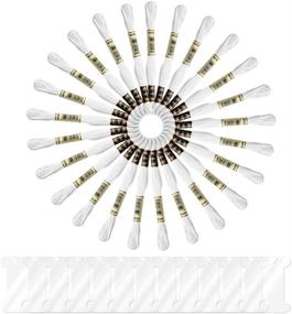 img 4 attached to 🧵 25 Skeins of White Embroidery Floss - Onepine Thread Set with 12 Floss Bobbins for Cross Stitching and Embroidery Sewing