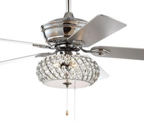 img 4 attached to 🔆 Jonathan and JYL9600A Transitional Crista 3-Light Fandelier, Metal/Wood LED Ceiling Fan, 52 inches, Chrome