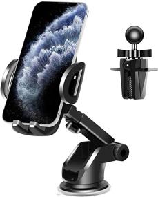 img 4 attached to 📱 mylovetime Hands-Free Car Phone Mount - Auto Phone Holder for Car with Clipper, Compatible with Smartphones (Black)