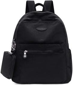 img 4 attached to 🎒 Nylon Fashion Mini Backpack Travel Bags for Women - Black Womens Everyday Essentials Daypack with Coin Bag (Small Black Size Including Purse)