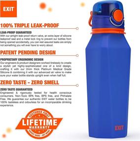 img 3 attached to 🚰 EXIT Collapsible Water Bottle - Foldable Travel Water Bottle - BPA Free - Medical Grade Silicone - Triple Leakproof - Lightweight - 26oz