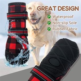 img 2 attached to 🐾 FLYSTAR Dog Shoes: Waterproof Reflective Winter Boots for Medium and Large Dogs - Anti-Slip Outdoor Paw Protector for Running, Hiking, Walking, and More!