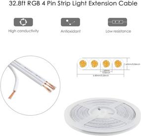 img 3 attached to 🔌 RGBZONE 10M/33FT 22AWG 4-pin LED Light Strip Cable Cord with PVC Plastic Flexible Conductor Extension Line for RGB LED Strip 5050 3528, 22 Gauge LED Electric Wire (White)