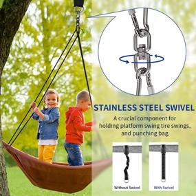 img 2 attached to Beletops Tree Swing Hanging Strap Kit (Set of 2) - 5ft Swing Straps for Outdoor Suspension - Holds 2000 lbs, With Safety Lock Carabiners & Carry Pouch Bag - Perfect for Tire Swing Hammock