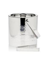 🍾 godinger silver art double wall ice bucket with tong - hammered design logo