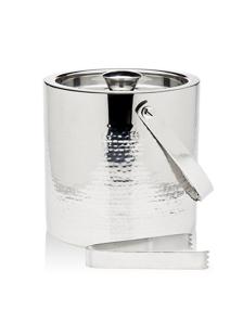 img 1 attached to 🍾 Godinger Silver Art Double Wall Ice Bucket with Tong - Hammered Design