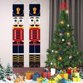 img 1 attached to 🎄 Calmani Christmas Nutcracker Banner: Stunning 600D Oxford Fabric Holiday Decorations for Home, Indoor & Outdoor Festive Display