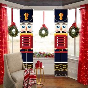 img 2 attached to 🎄 Calmani Christmas Nutcracker Banner: Stunning 600D Oxford Fabric Holiday Decorations for Home, Indoor & Outdoor Festive Display