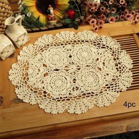 img 4 attached to 🌸 Exquisite Phantomon Crochet Placemats, Doilies & Coasters: Enhance Your Dining Experience with Handcrafted Elegance