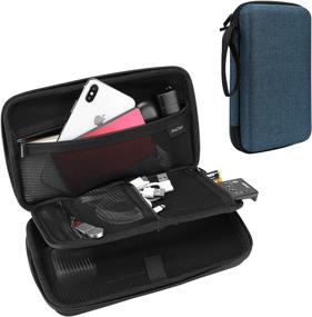 img 4 attached to 🔌 Versatile Navy Tech Organizer: ProCase Hard Travel Case Bag for Electronics Accessories Charger Cord, External Hard Drive, USB Cables, Power Bank, and More!