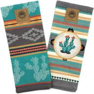 🌵 southwest craze appliqued and jacquard tea towel set by kay dee designs логотип