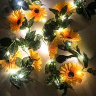 🌻 vibrant sunflowers decoration: 6.6ft 20 led garland string lights for halloween, thanksgiving, fall indoor outdoor autumn christmas - waterproof & battery powered логотип