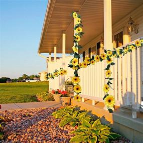 img 1 attached to 🌻 Vibrant Sunflowers Decoration: 6.6ft 20 LED Garland String Lights for Halloween, Thanksgiving, Fall Indoor Outdoor Autumn Christmas - Waterproof & Battery Powered