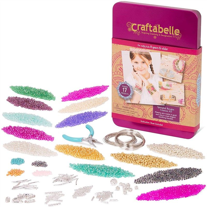 Beads for Kids Crafts, 1100 Jewelry Making Kit Includes Scissor, String,  Instruction and Accessories for Bracelet Making, Toys for Girls by Inscraft