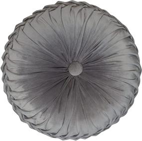 img 4 attached to 🎃 HIRUN ARTWORK Velvet Pleated Round Throw Pillows - Decorative Pumpkin Couch Cushion, Textured Floor Pillow for Sofa, Couch, Bed, and Car - Grey, 15.35'' x 15.35'' x 5.11''