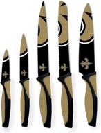 🏈 set of 5 nfl stainless steel kitchen knives - chef, bread, carving, utility, paring knives - durable, dishwasher safe - ideal gift for the loyal sports fan logo