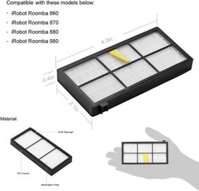 img 2 attached to 🧹 Hongfa 960 981 Replacement Filters - 15 Pack Hepa Filters for iRobot Roomba 800 and 900 Series (960, 980, 870, 880, 960, 877, 871, 880, 890, 891, 805) - High-Quality Robotic Vacuum Parts