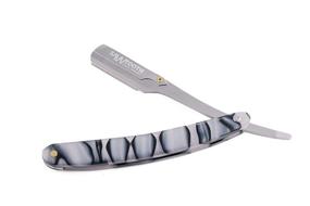 img 3 attached to 🪒 Sawtooth Shave Co's Straight Razor: Stylish Acrylic Handle, Carrying Case, 10x Replaceable Blades & Silver Blade